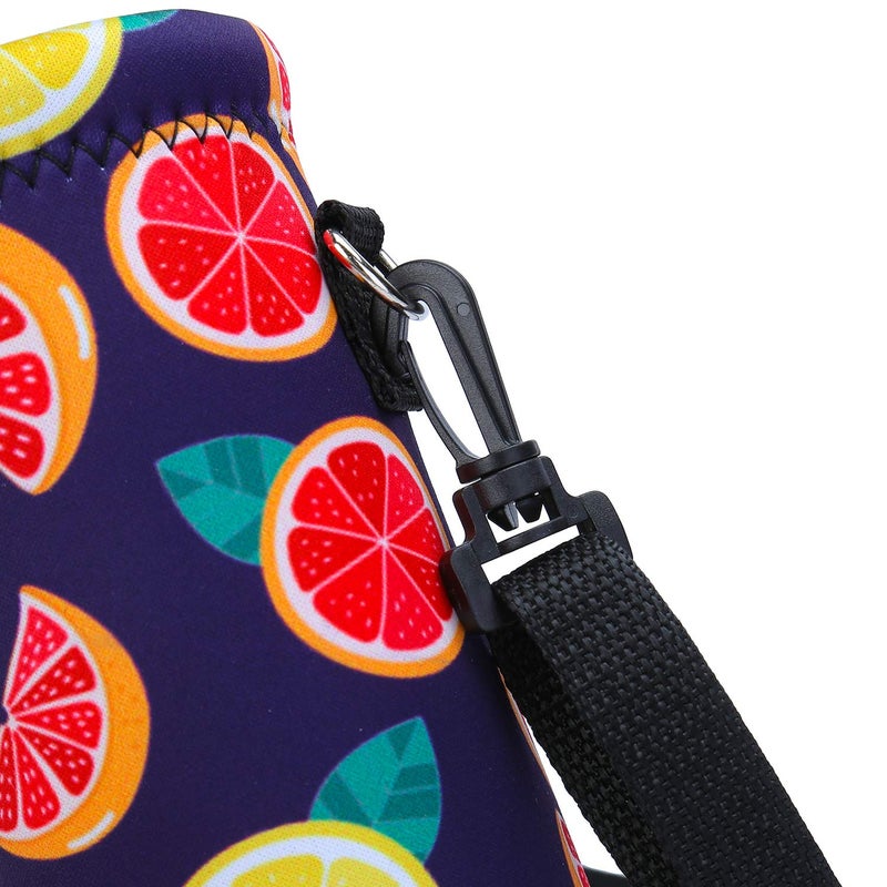 AMARY 1000ML Neoprene Water Bottle Carrier Bag with Adjustable Shoulder Strap,Insulated Water Bottle Cover for Stainless Steel/Glass/Plastic Bottles 34OZ (Lemon) - Image 5